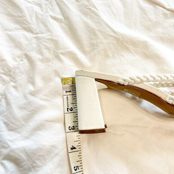 Steve Madden White Braided Strap Block Open Toe Heel Sandals Women’s Size 8 - Picture 6 of 7